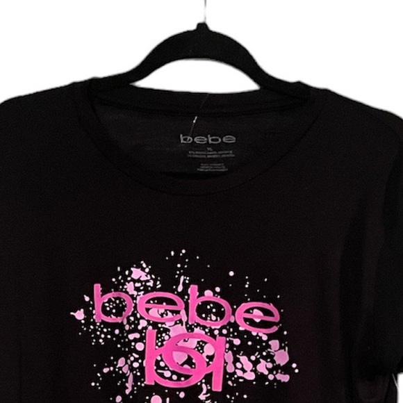 Bebe Women Teen Black Logo In Pink lStretch Fit NWT - Picture 3 of 3
